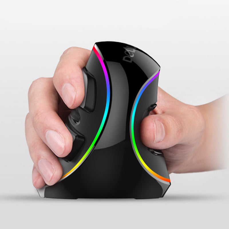 Souris verticale ergonomique escargot RGB anti-souris câblée main avec câble USB
