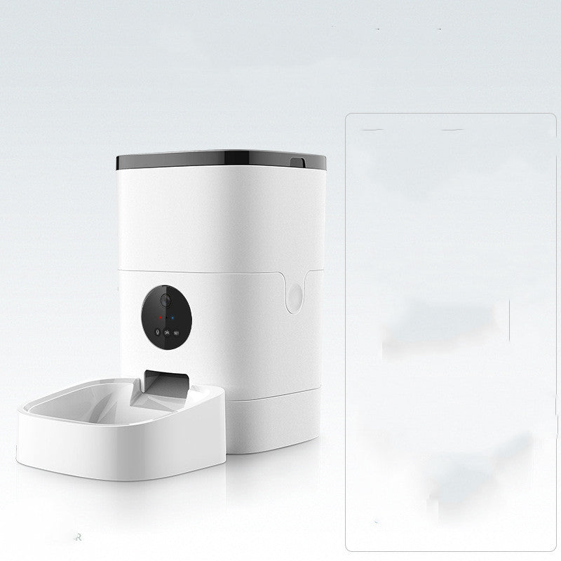 Distributeur automatique de nourriture pour animaux domestiques, capacité 6,0L, blanc, double alimentation