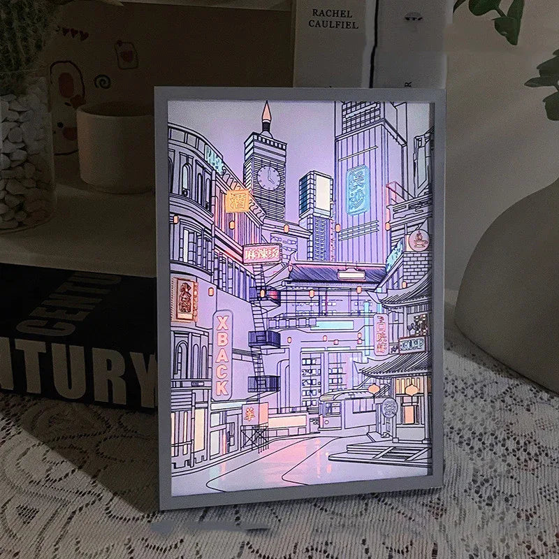 Lampe de bureau pour chambre et salon avec peinture lumineuse