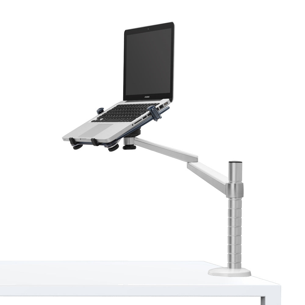 Support d'ordinateur portable à double bras en alliage d'aluminium pour bureau