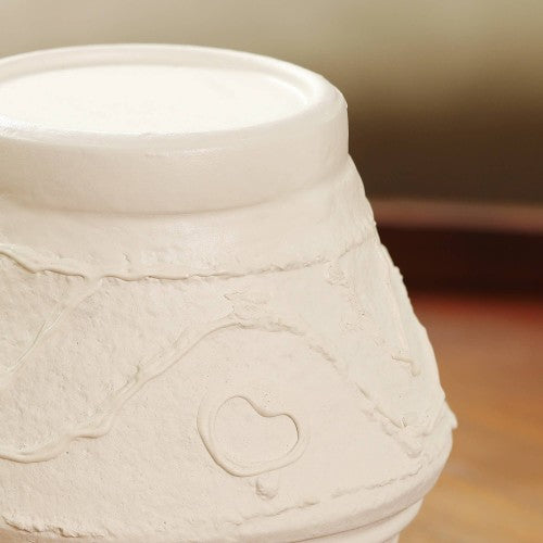 Bougeoir en terre cuite à motif organique 5,2 x 5,2 x 5,5'' - Support de bougie rustique pour éclairage d'ambiance