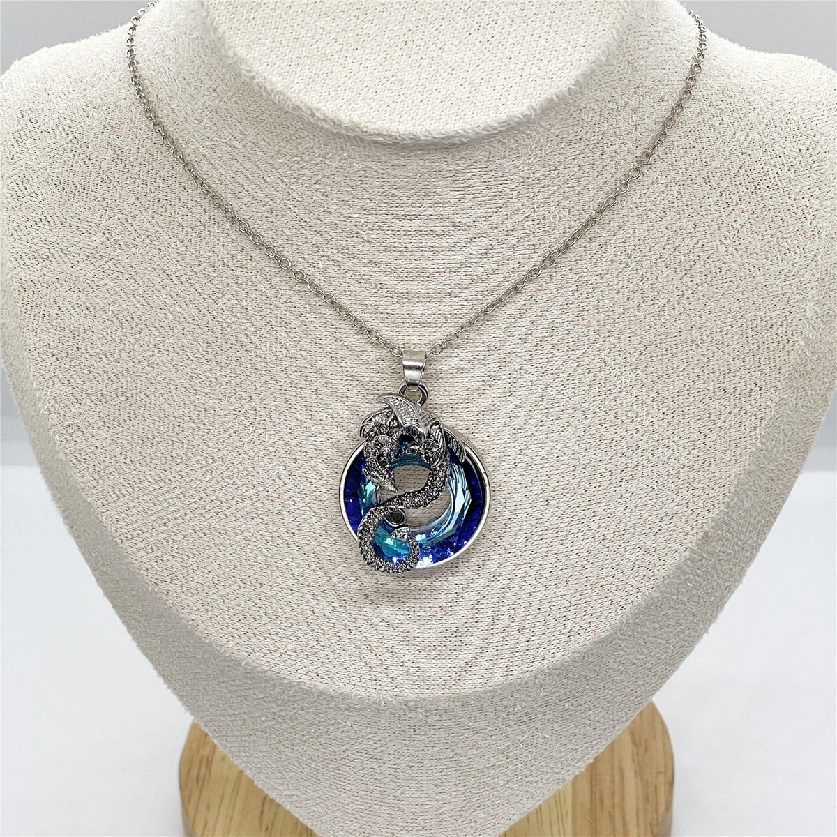 Ensemble Collier Anneau Cristal Creux Dragon Volant et Boucles d'Oreilles