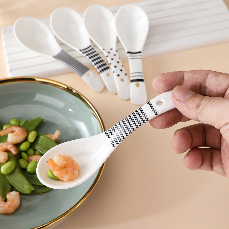 Cuillère Simple en Céramique Émaillée de Mode Maison