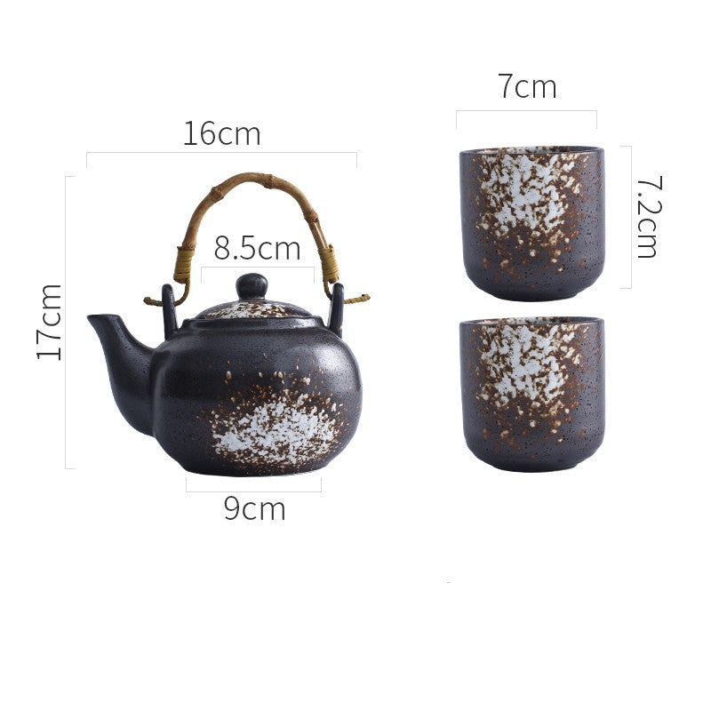 Ensemble de thé japonais peint à la main, théière, céramique, tasse de ménage