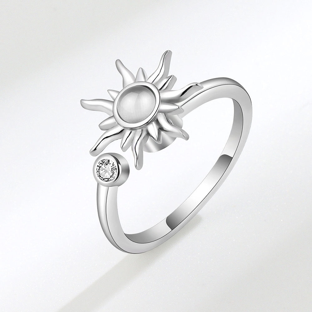 Bague Anti-Stress et Relief Tournesol Rotatif