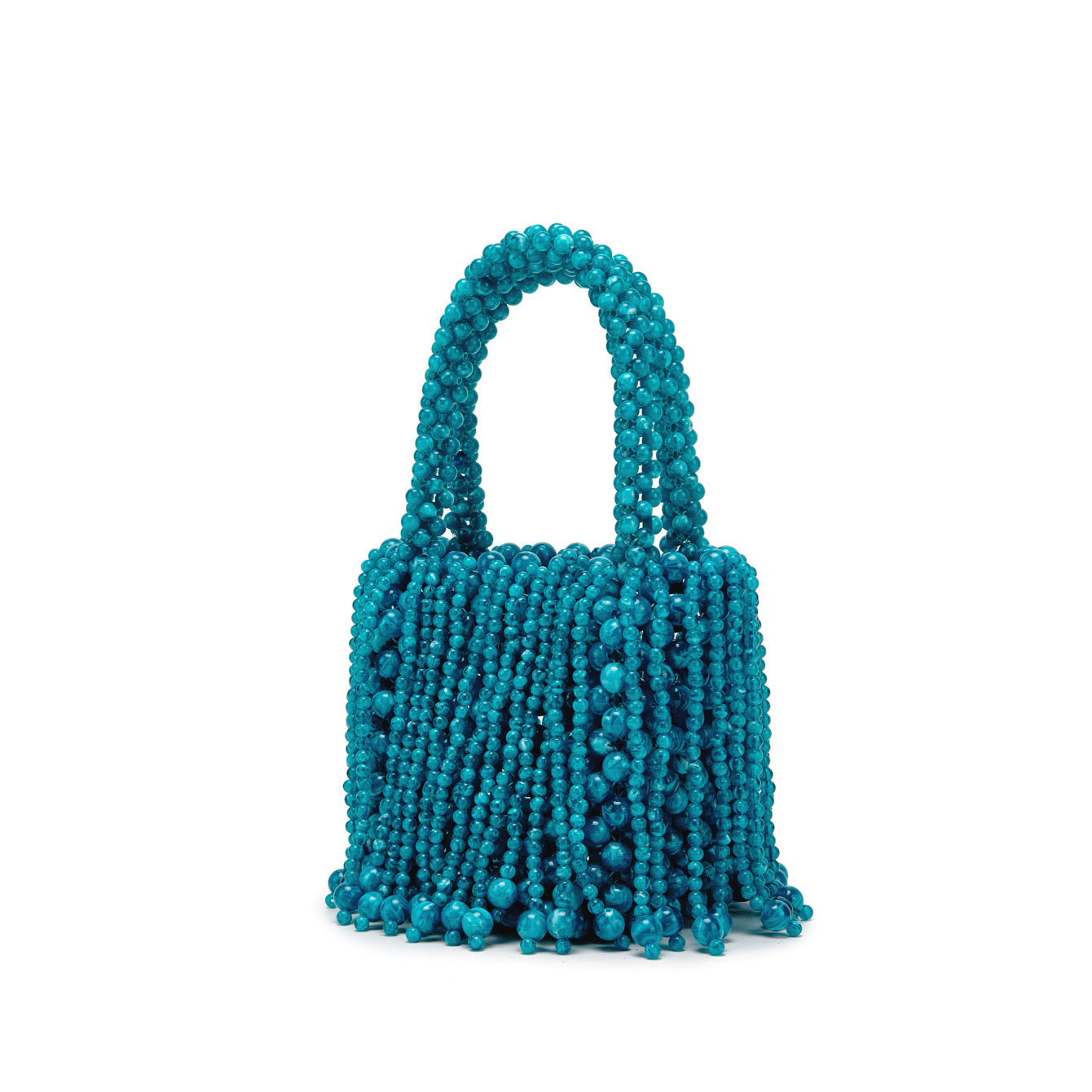 Nouveau sac à main tressé main en acrylique bicolore ambre style œil de chat