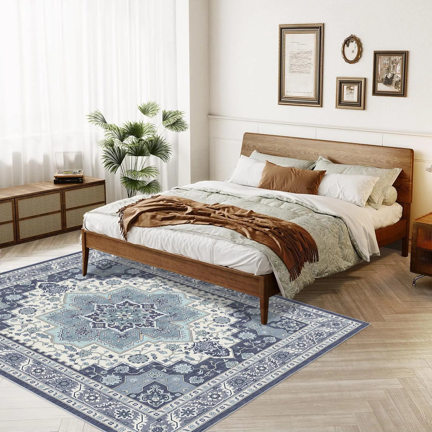 Tapis de porte bohème vintage aquarelle - Tapis doux antidérapant, résistant aux taches, lavable pour l'entrée, la cuisine, le salon, la buanderie et la salle de bain, décoration de sol absorbante 60x84 pouces