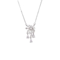 Collier goutte de larmes étincelant en argent sterling 999 avec zircone cubic, style délicat de luxe, idéal cadeau anniversaire et fêtes
