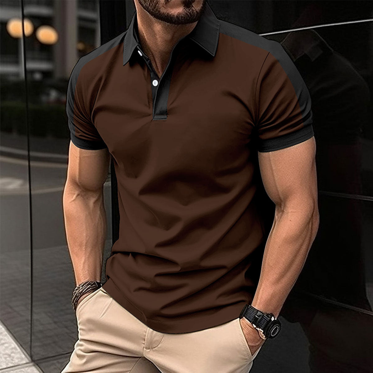Chemise d'été pour homme à manches courtes, élégante et décontractée pour affaires