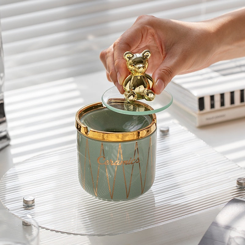 Cendrier en céramique de luxe léger, anti-vol de cendres pour la maison