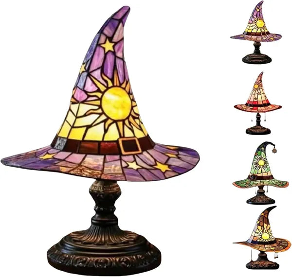 Lampe Chapeau de Sorcière, Amusement Effrayant Pour Petites Sorcières, Décoration en Forme de Chapeau de Sorcière Fait Main Pour Décorations de Fête de Chambre (Violet)