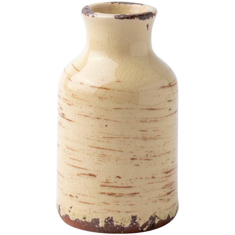 Vase en céramique craquelé rétro pour décoration de table à manger
