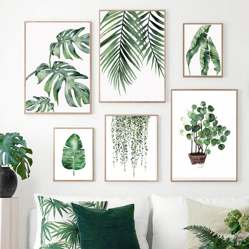 Peinture sur toile de plante verte pour décoration intérieure