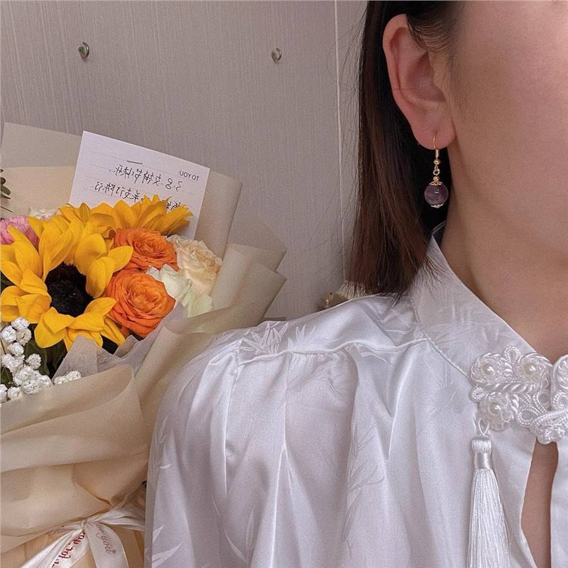 Boucles d'oreilles Améthyste Luxe Léger pour Femmes