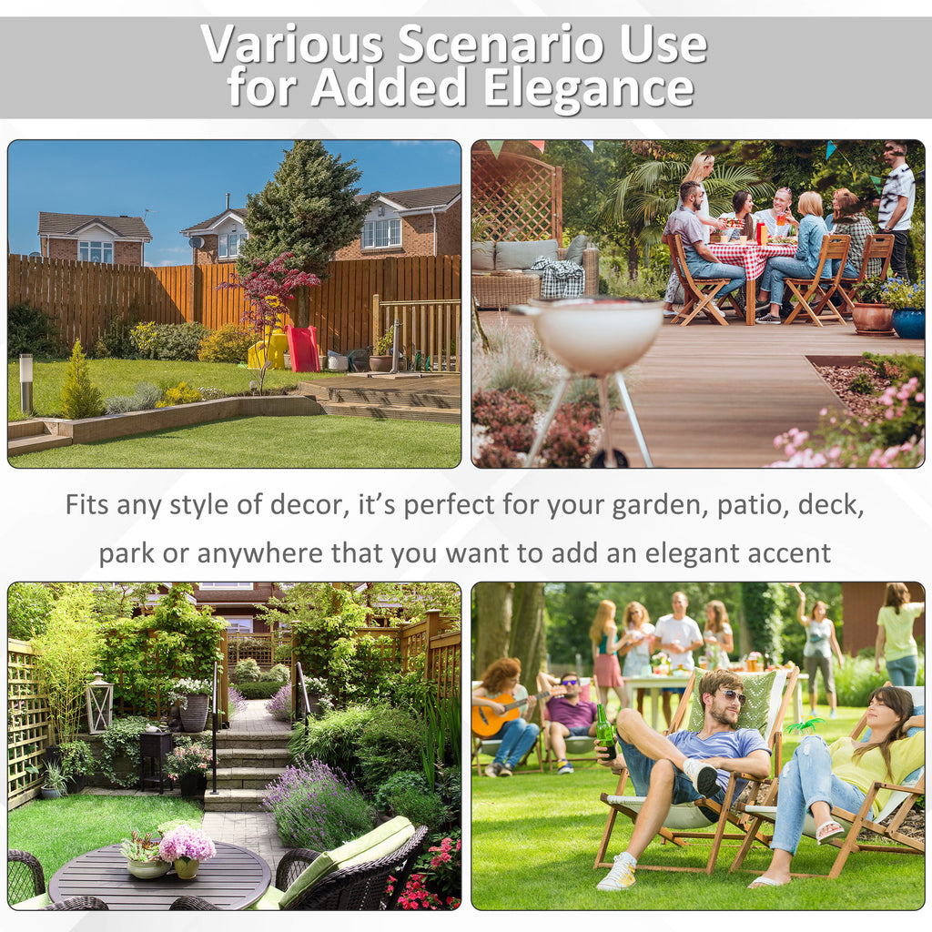 Tabouret de Jardin en Céramique de 13" x 18" avec Design Tressé et Matériaux Résistants Émaillés, Blanc