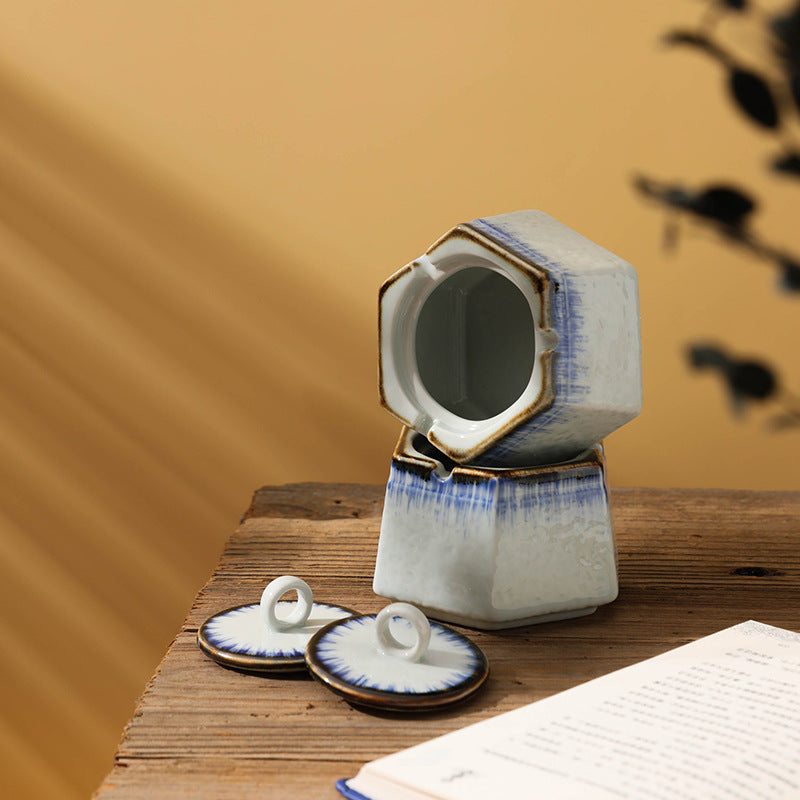 Cendrier en porcelaine sous-glace créatif rétro