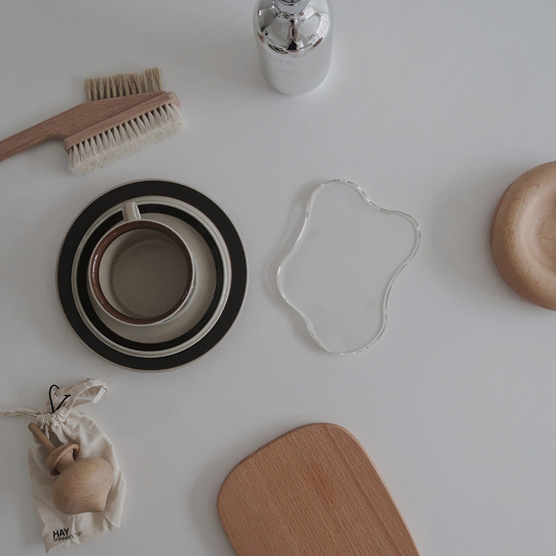 Plateau Décoratif en Acrylique Ins, Plateau de Sous-Verre, Décoration de Table de Salle à Manger au Style Nordique Simple