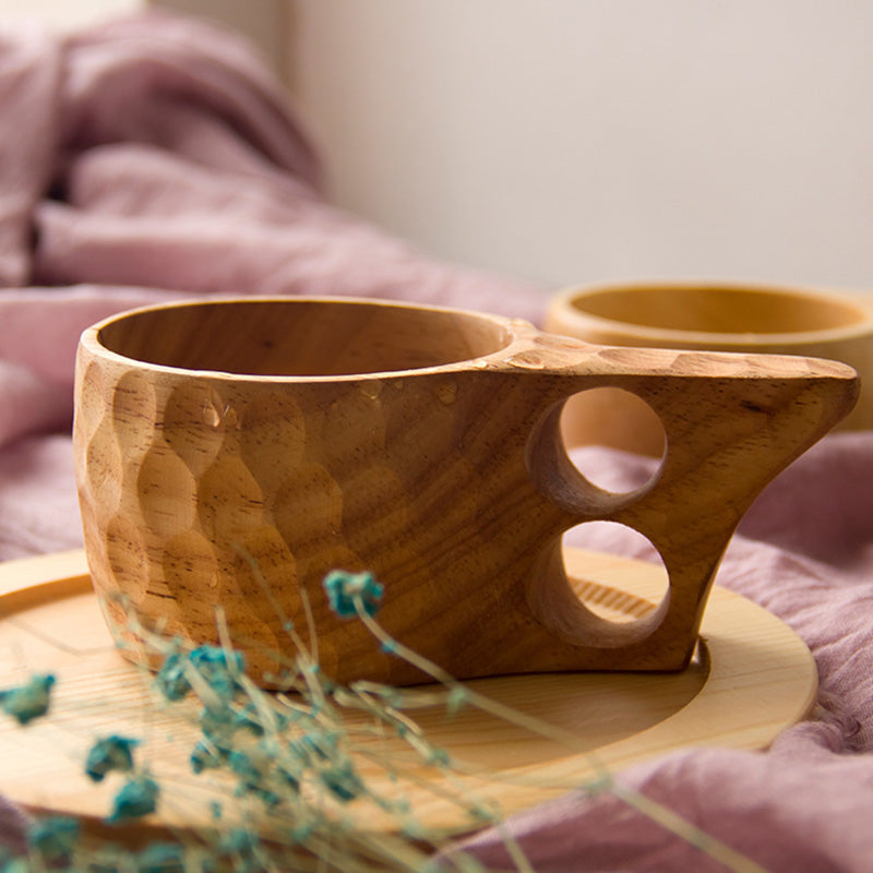 Tasse Créative en Bois de Caoutchouc Nordic