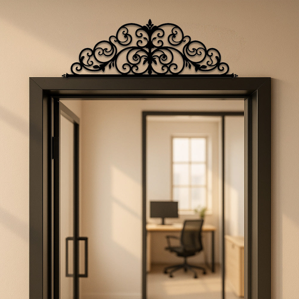 1 pièce Décoration murale Iris Scroll en métal Art Déco, incontournable pour intérieur, 20 pouces