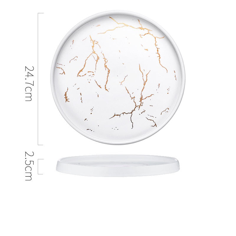 Assiette en Marbre de Style Nordique en Céramique Domestique