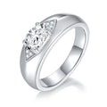 Bague Homme 1 Carat Moissanite Ovale Argent S925 Plaqué Platine Certifié GRA