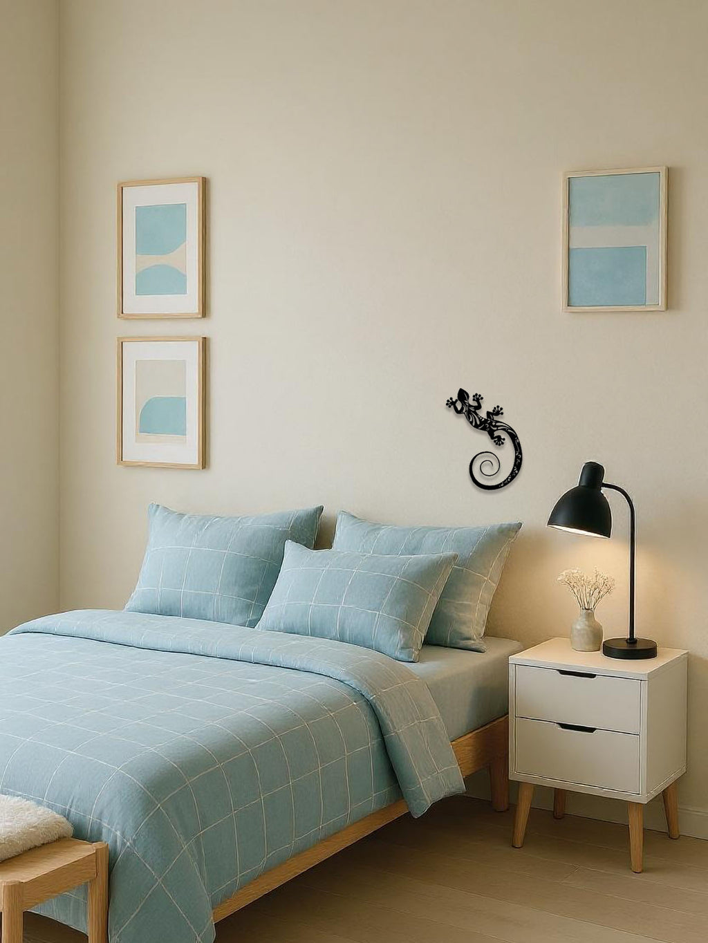 Art mural gécko unique, décoration suspendue conçue pour des espaces personnalisés