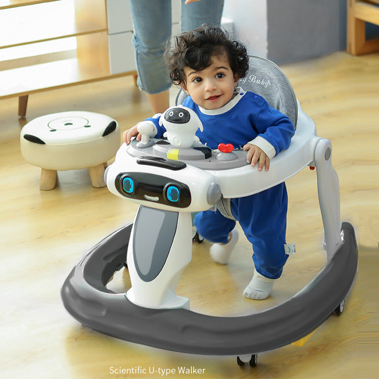 Trotteur Bébé Anti-Jambes en O Multifonctionnel Sécurisé Anti-Basculement