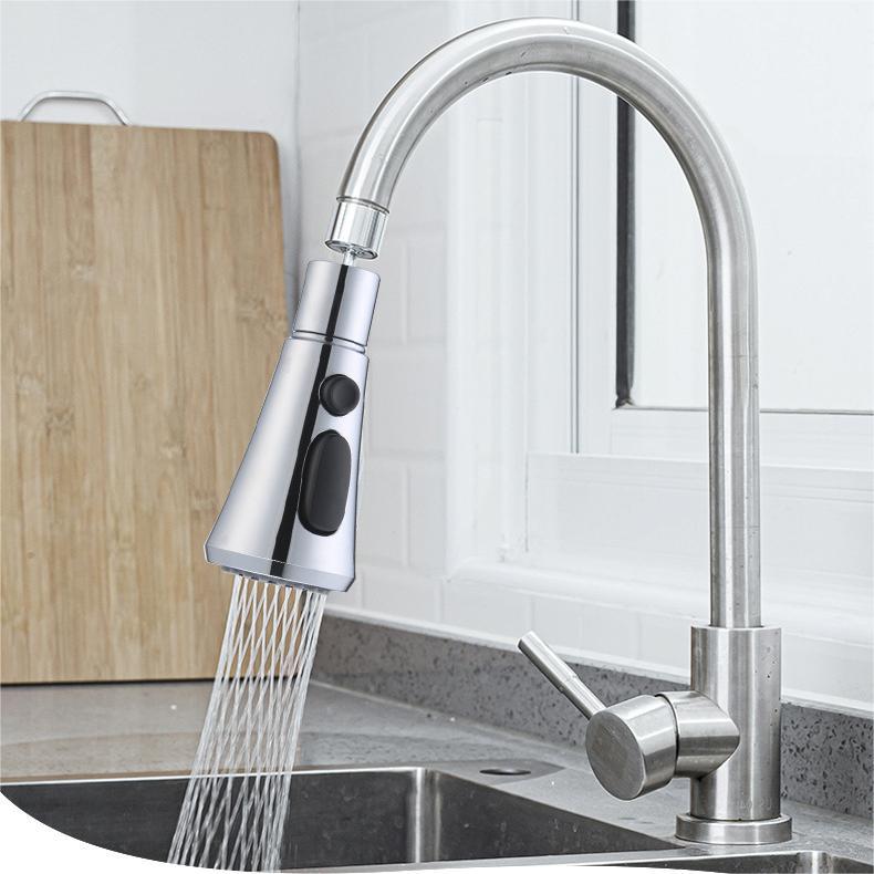 Douchette de robinet universelle sous pression anti-éclaboussures, rotation 360°, adaptateur économiseur d'eau à trois vitesses