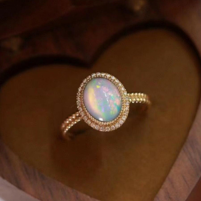 Bague élégante de haute qualité couleur bonbon, lumineuse et luxueuse