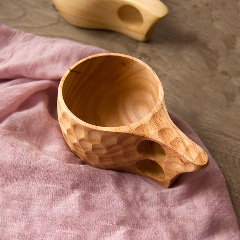 Tasse Créative en Bois de Caoutchouc Nordic