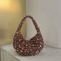 Sac tissé polyvalent rétro texturé en perles de cristal pour un style décontracté