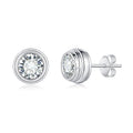 Boucles d'oreilles clous Moissanite 0,5 ou 1CT en argent sterling S925, serties clos rond, certifiées GRA, plaquées platine, coffret cadeau pour femmes