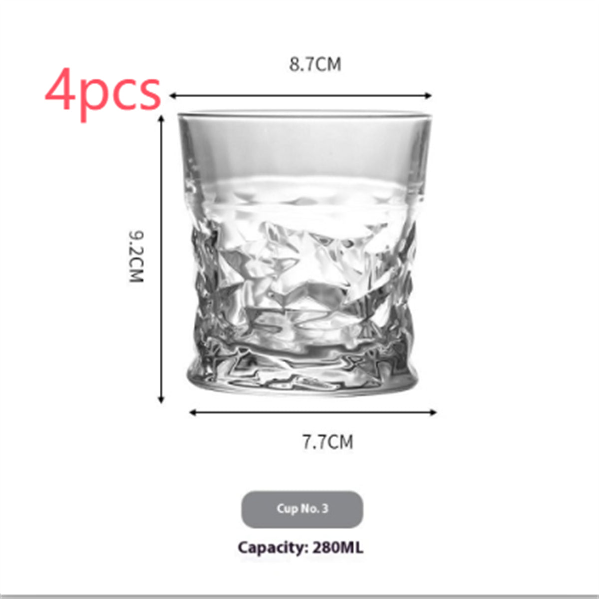 Verre à vin sculpté en whisky embossé spécial