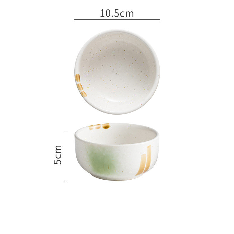 Japanese Bowl 4.5 Rice Bowl Ceramic  Small  Rice Bowl Soup Restaurant Spoon Plate Tableware Set