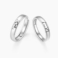 Bague Réglable en Argent 999 avec Chat et Poisson en Style Minimaliste Doux, Idéale pour Couples et Anneaux de Promesse