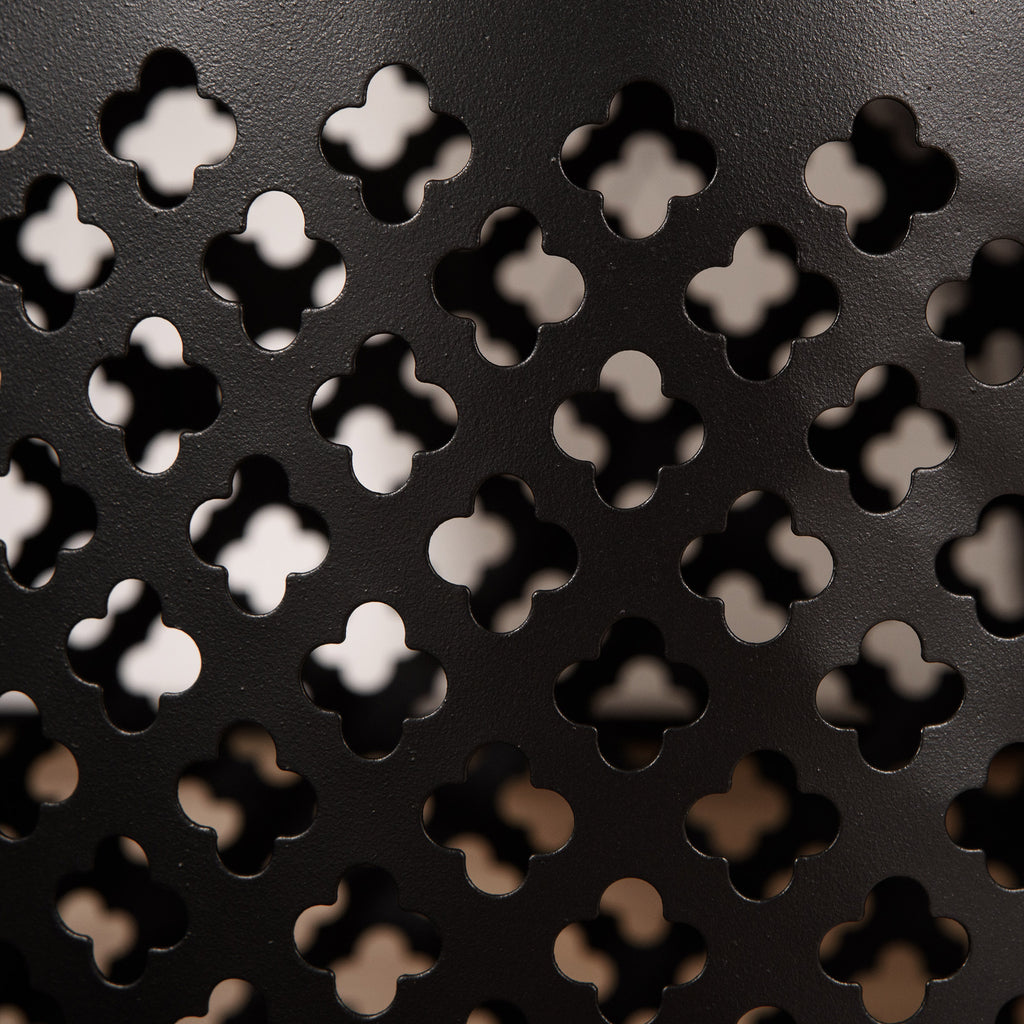 Table d’appoint extérieure en acier de 12,5 pouces, ronde, tambour creux, table d’appoint pour intérieur et extérieur, Noir