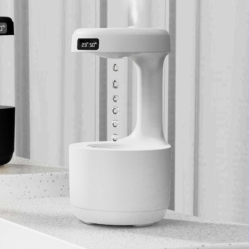 Humidificateur Anti-Gravité avec Horloge Goutte d’Eau, Diffuseur d’Arôme Ultra-Silencieux pour Bureau et Chambre, Grande Capacité
