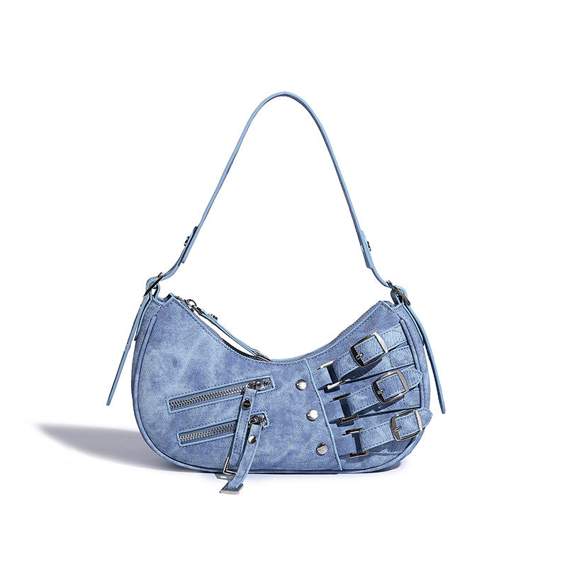 Sac d'aisselle en denim style rétro américain