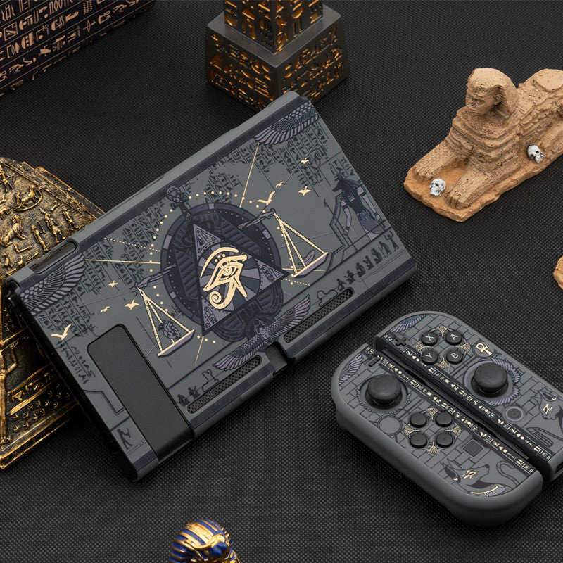 Coque Protectrice Mystérieuse Égypte pour Switch - Cache Rigide Noir avec Grip