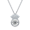 Collier Couronne en Moissanite 0,5 ct D VVS1 en Argent Sterling S925 45 cm, Plaqué Platine, Certifié GRA avec Boîte Cadeau