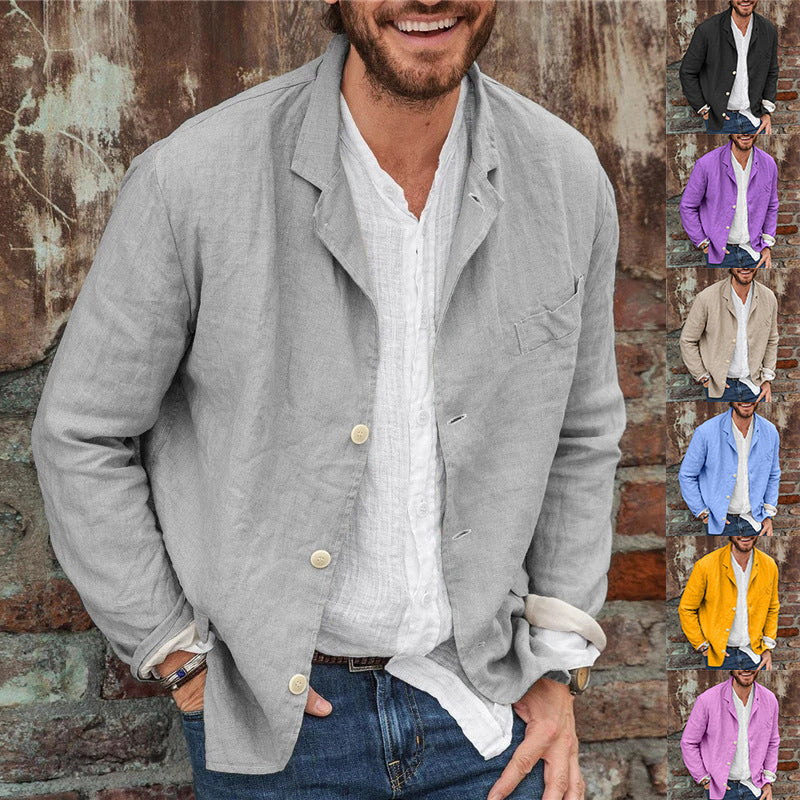 Chemises longues manches pour homme, veste décontractée ample et polyvalente