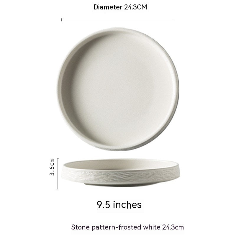 Plateau de service rond en céramique pour usage domestique – assiettes creuses, assiette à dumplings, vaisselle de style japonais pour hôtel