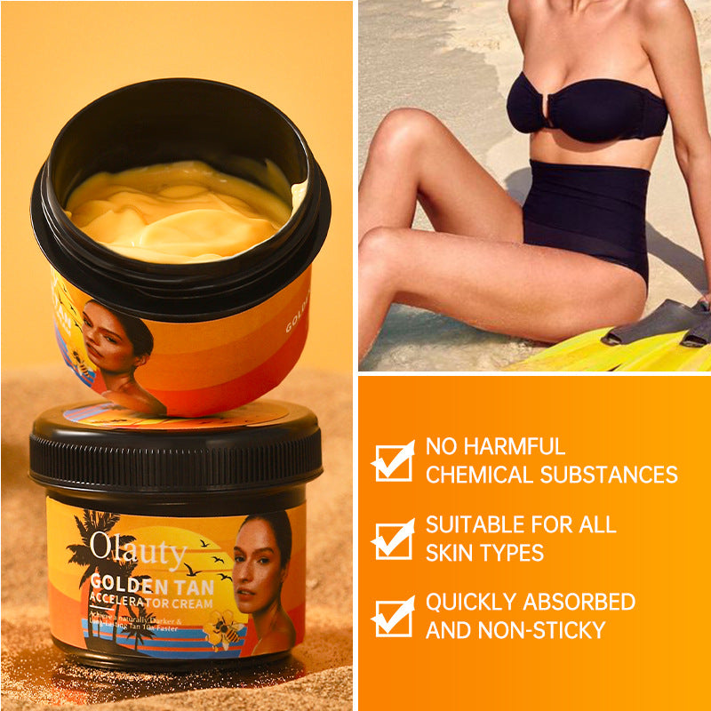Crème Bronzante Sun-aid pour Plage et Piscine, Lotion Corporelle Teint Blé