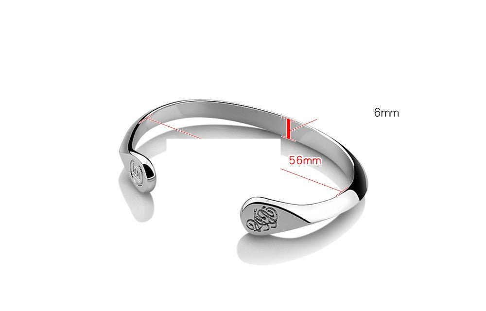 925 Sterling Silver Bracelet Male And Female Students Japanese And Korean Version Of Card SeriesBracelet Simple Edge Silver Bracelet Gift - IVOIRART.COM