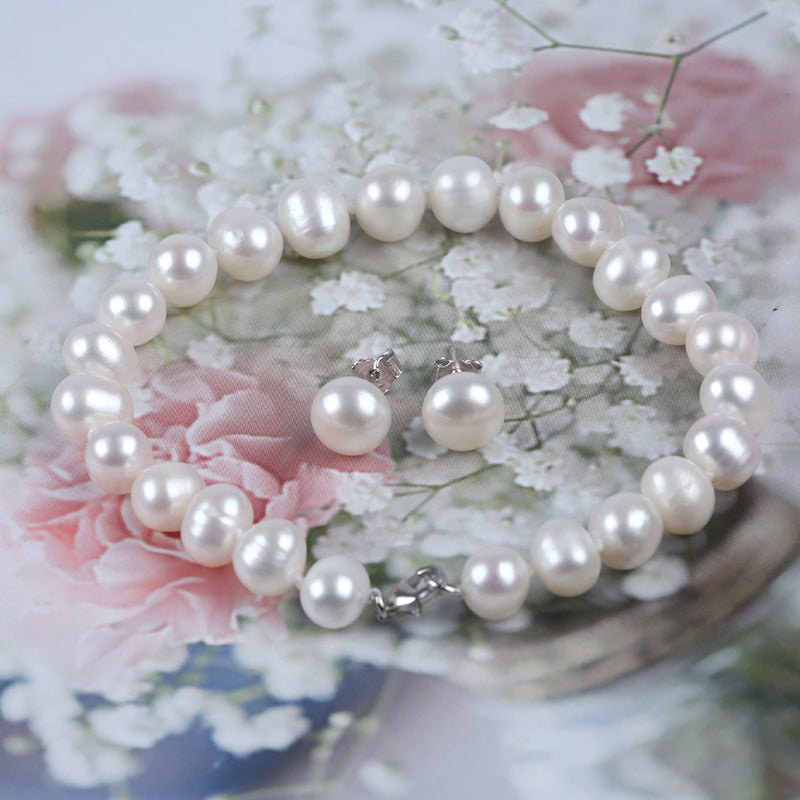 925 Sterling Silver Clasp Freshwater Pearl Necklace - IVOIRART.COM