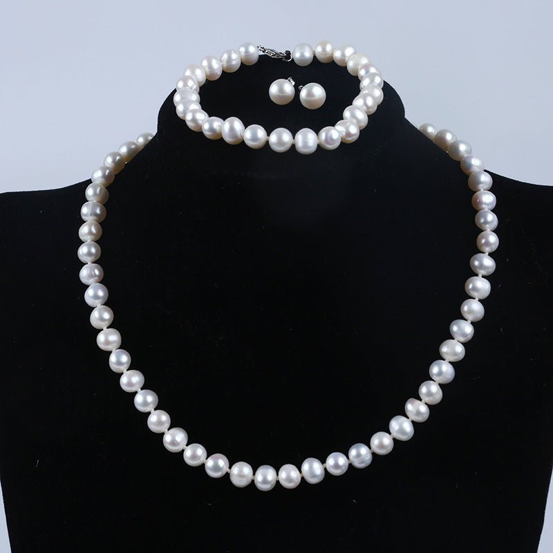 925 Sterling Silver Clasp Freshwater Pearl Necklace - IVOIRART.COM