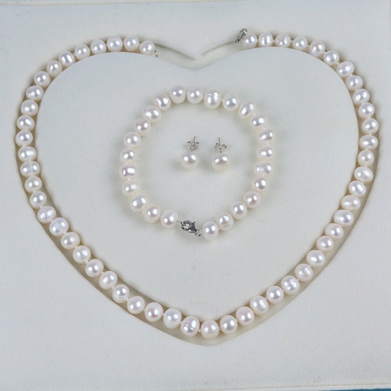 925 Sterling Silver Clasp Freshwater Pearl Necklace - IVOIRART.COM
