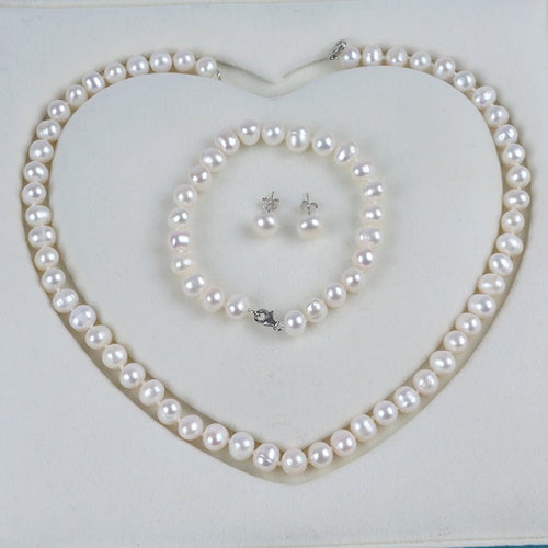 925 Sterling Silver Clasp Freshwater Pearl Necklace - IVOIRART.COM