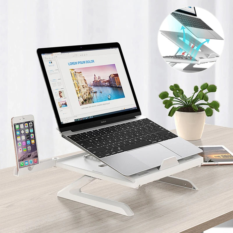 Nouveau Support Ordinateur Portable Multifonction Pliable Portable avec Socle en Alliage d'Aluminium