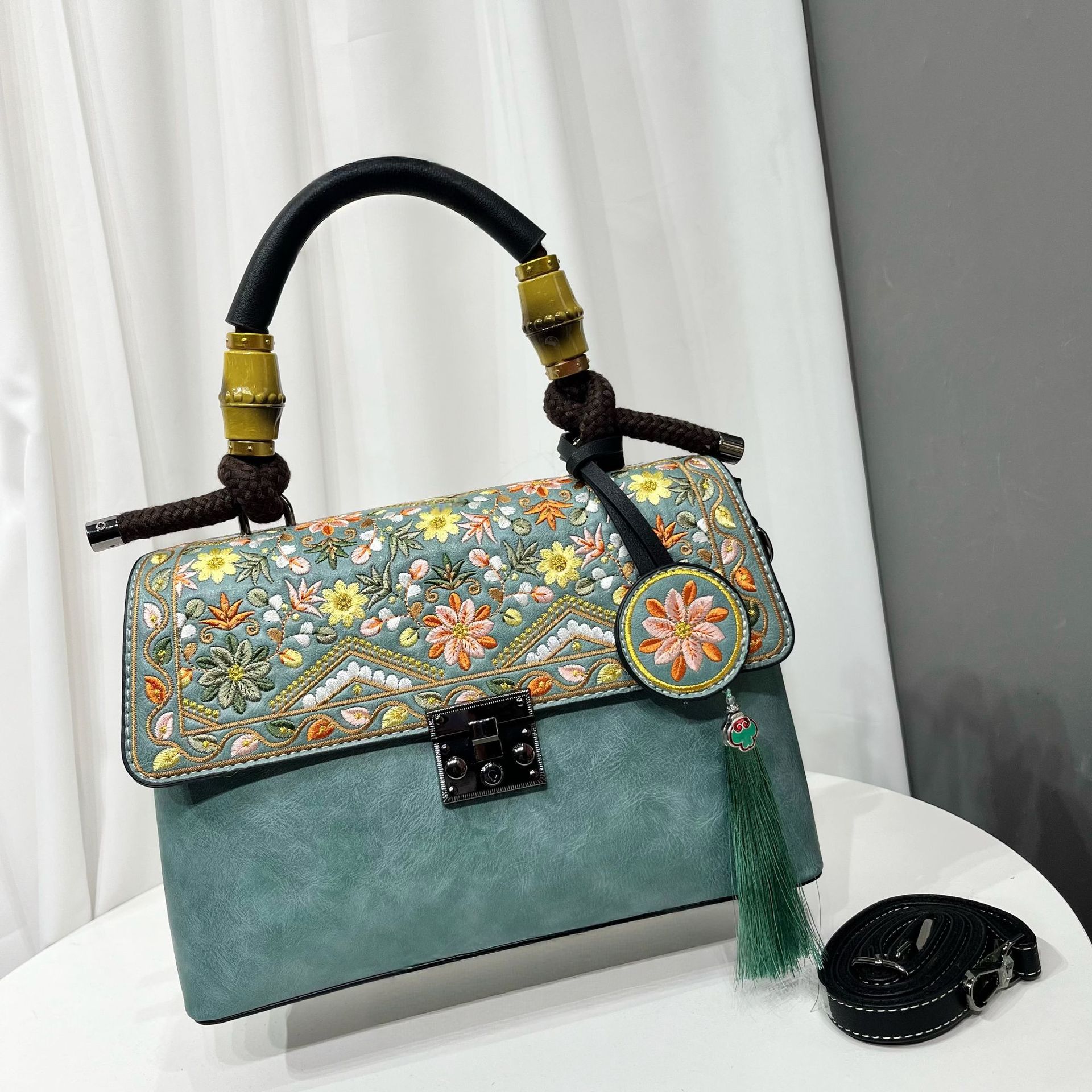 Sac décontracté texturé pour femme, grande capacité, style vague chinoise tendance